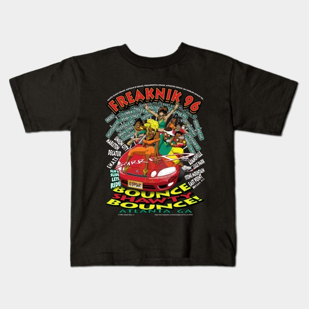 Freaknik 1996 Bounce Shawty Bounce! Afrocentric Colorway Kids T-Shirt by Epps Art